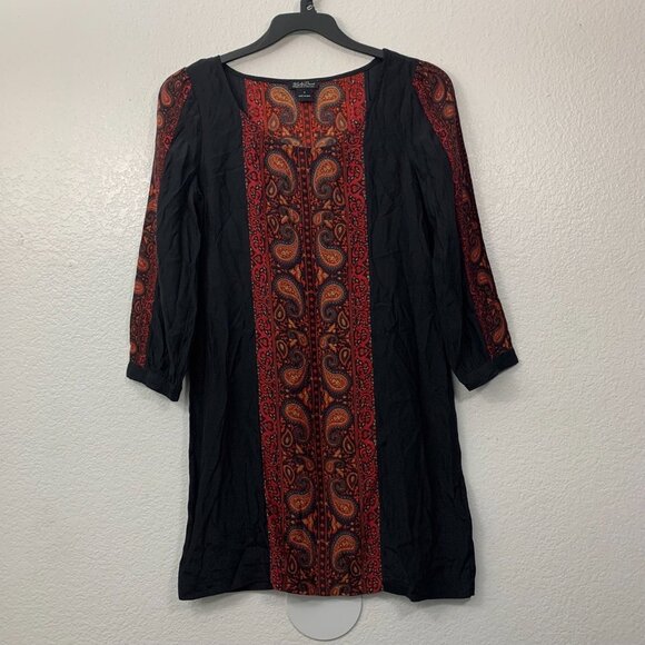 Lucky Brand Dresses & Skirts - Lucky Brand Silk Paisley Long Sleeve Shift Dress Boho